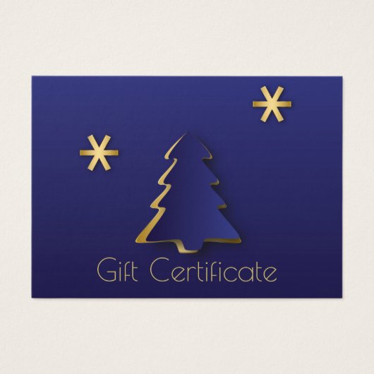 Classy Elegant Gold Blue Christmas Tree Carte cade (Devant)
