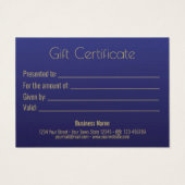 Classy Elegant Gold Blue Christmas Tree Carte cade (Dos)