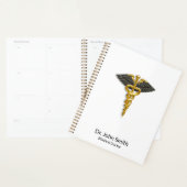 Classy Elegant Gold Caduceus Black Wings Medical Planner (Display)