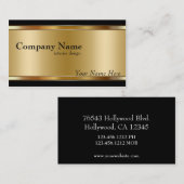 Classy Elegant Gold en Black Visitekaartje (Voorkant / Achterkant)