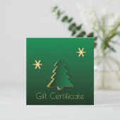 Classy Elegant Gold Green Christmas Tree carte cad (Debout devant)