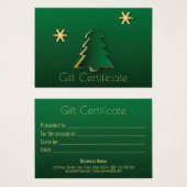 Classy Elegant Gold Green Christmas Tree carte cad (Devant & derrière)