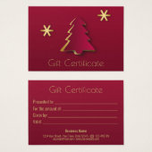 Classy Elegant Gold Red Christmas Tree Carte cadea (Devant & derrière)
