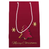 Classy Elegant Gold Red-kerstboom Medium Cadeauzakje (Voorkant)