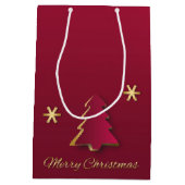 Classy Elegant Gold Red-kerstboom Medium Cadeauzakje (Achterkant)