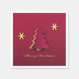 Classy Elegant Gold Red-kerstboom Servet