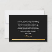 Classy Elegant Gold Text Afstuderen 1 Foto zwart Bedankkaart (Achterkant)