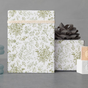 Classy Elegant Gouden Beige Bloementoilet Cadeaupapier