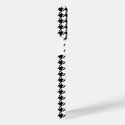 Classy Elegant Houndstooth Pattern Black and White iPhone Hoesje (Rechterkant)