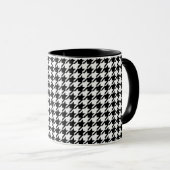 Classy Elegant Houndstooth Pattern Black and White Mok (Voorkant rechts)