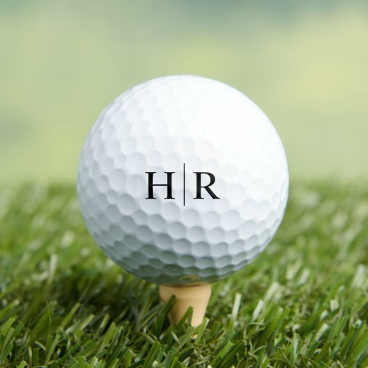 Classy Elegant Initialen Modern Monogram Golfballen (Insitu Shirt)