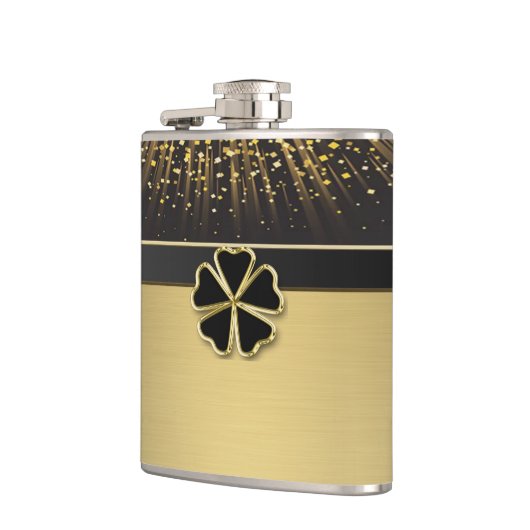 Classy Elegant Irish Shamrock, Faux Gold Confetti Heupfles (Links)