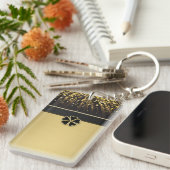 Classy Elegant Irish Shamrock, Faux Gold Confetti Sleutelhanger (Voorkant Rechts)