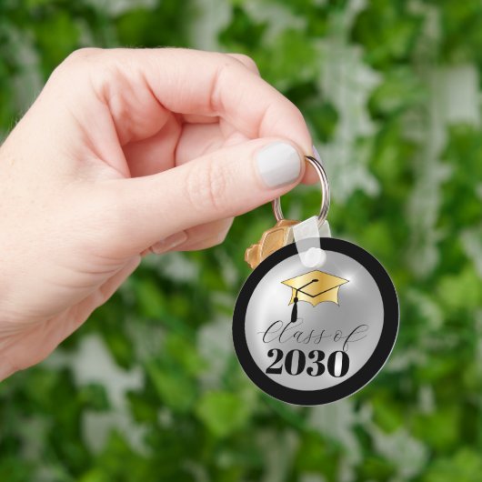 Classy Elegant Klasse Jaar Graduation Cap Sleutelhanger (Hand)