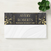 Classy Elegant Luxe Bloemen zwart goud damast Post-it® Notes (Kantoor)
