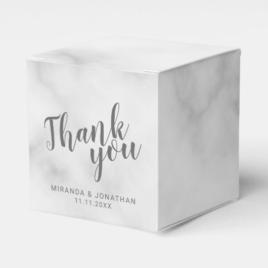 Classy Elegant Marble Wedding Bedankdoosjes (Voorkant Zijde)