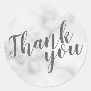 Classy Elegant Marmeren Trouwgunst Dank u Ronde Sticker