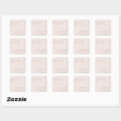 Classy Elegant Minimal Blush Typography Baptisme Vierkante Sticker (Vel)