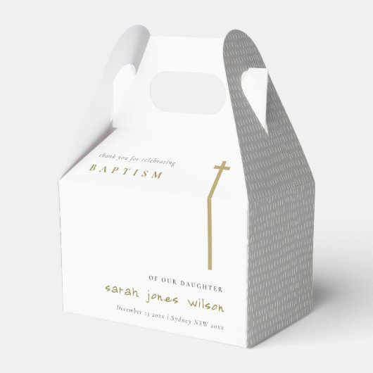 Classy Elegant Minimal Gold Typography Baptisme Bedankdoosjes (Voorkant Zijde)