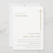 Classy Elegant Minimal Gold Typography Baptisme Kaart (Voorkant)