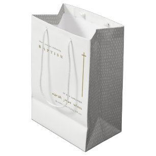 Classy Elegant Minimal Gold Typography Baptisme Medium Cadeauzakje