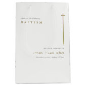 Classy Elegant Minimal Gold Typography Baptisme Medium Cadeauzakje (Voorkant)