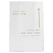 Classy Elegant Minimal Gold Typography Baptisme Medium Cadeauzakje (Achterkant)