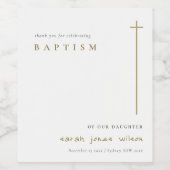 Classy Elegant Minimal Gold Typography Baptisme Wijn Etiket (Enkel label)