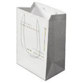 Classy Elegant Minimal Gold Typography Christening Medium Cadeauzakje (Achterkant Gekanteld)