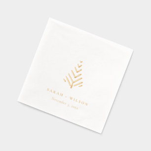 Classy Elegant Minimal Simple Tree Wedding Folie Servetten
