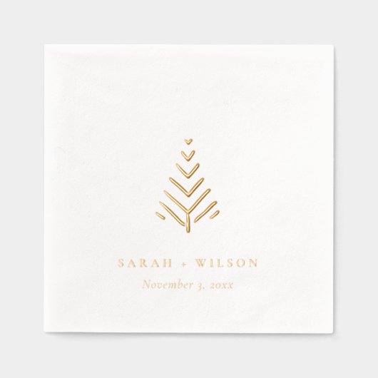 Classy Elegant Minimal Simple Tree Wedding Folie Servetten (Voorkant)
