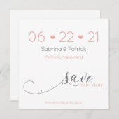 Classy Elegant Minimalist Blush Save the Date Kaart (Voorkant / Achterkant)