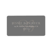 Classy Elegant Neutrals & Grey Return Address Etiket (Voorkant)