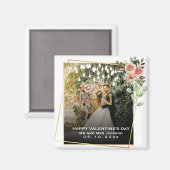 Classy Elegant Paar Foto Eenvoudige Liefde Citaat Magneet (Voorkant / Achterkant)