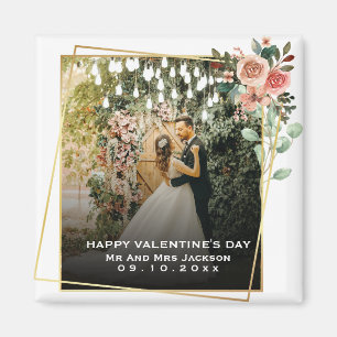 Classy Elegant Paar Foto Eenvoudige Liefde Citaat  Magneet