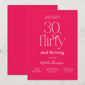 Classy Elegant Plain Pink Magenta 30th Birthday Kaart (Voorkant / Achterkant)