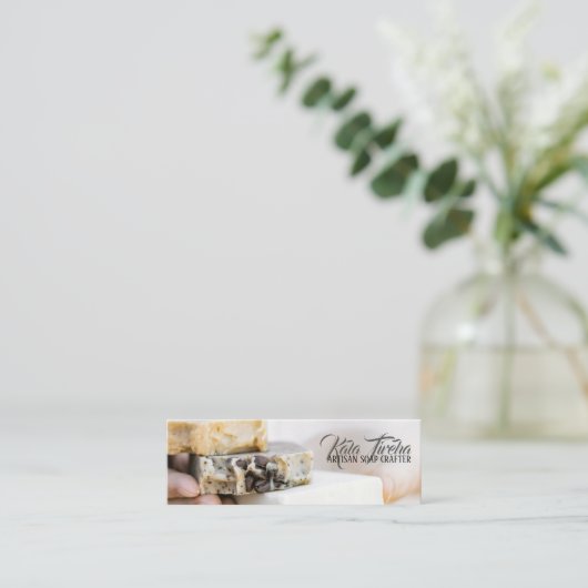 Classy Elegant Raw Organic Artisan Soap Maker Mini Visitekaartje (Staand voorkant)