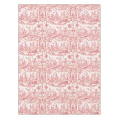 Classy Elegant Rode Franse Country Toile Tafelkleed (Voorkant)