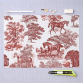 Classy Elegant Rustic Red Horses Country Toile Tissuepapier (Craft)