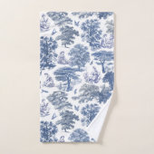 Classy Elegant Rustiek Blauw Land Toile Bad Handdoek (Handdoek)