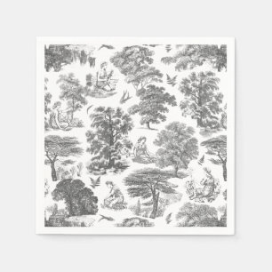 Classy Elegant Rustiek Grijs Landelijk Toile Servet