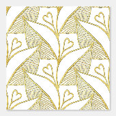 Classy Elegant Schattige Wit en Goud Hart Bloemen Behang (Voorkant)