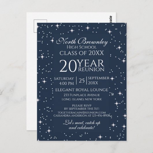 Classy, Elegant School Reunion Design Invitation (Devant / Derrière)