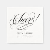 Classy Elegant Simple Cheers Gepersonaliseerde bru Servet (Voorkant)
