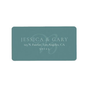 Classy Elegant Teals Return Address Etiket
