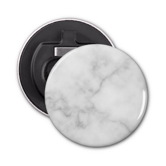 Classy Elegant White Marble Pattern Button Flesopener (Voorkant)