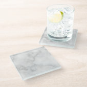 Classy Elegant White Marble Pattern Glazen Onderzetter (Schuin)