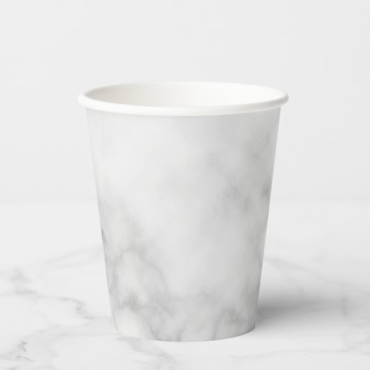 Classy Elegant White Marble Pattern Papieren Bekers (Voorkant)