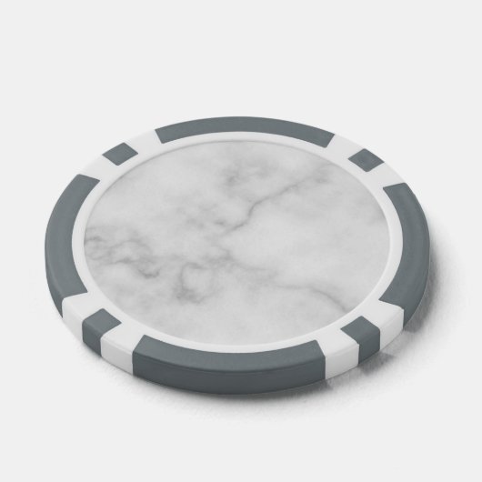 Classy Elegant White Marble Pattern Poker Chips (Enkel)