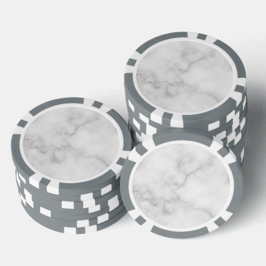 Classy Elegant White Marble Pattern Poker Chips (Opstapeling)